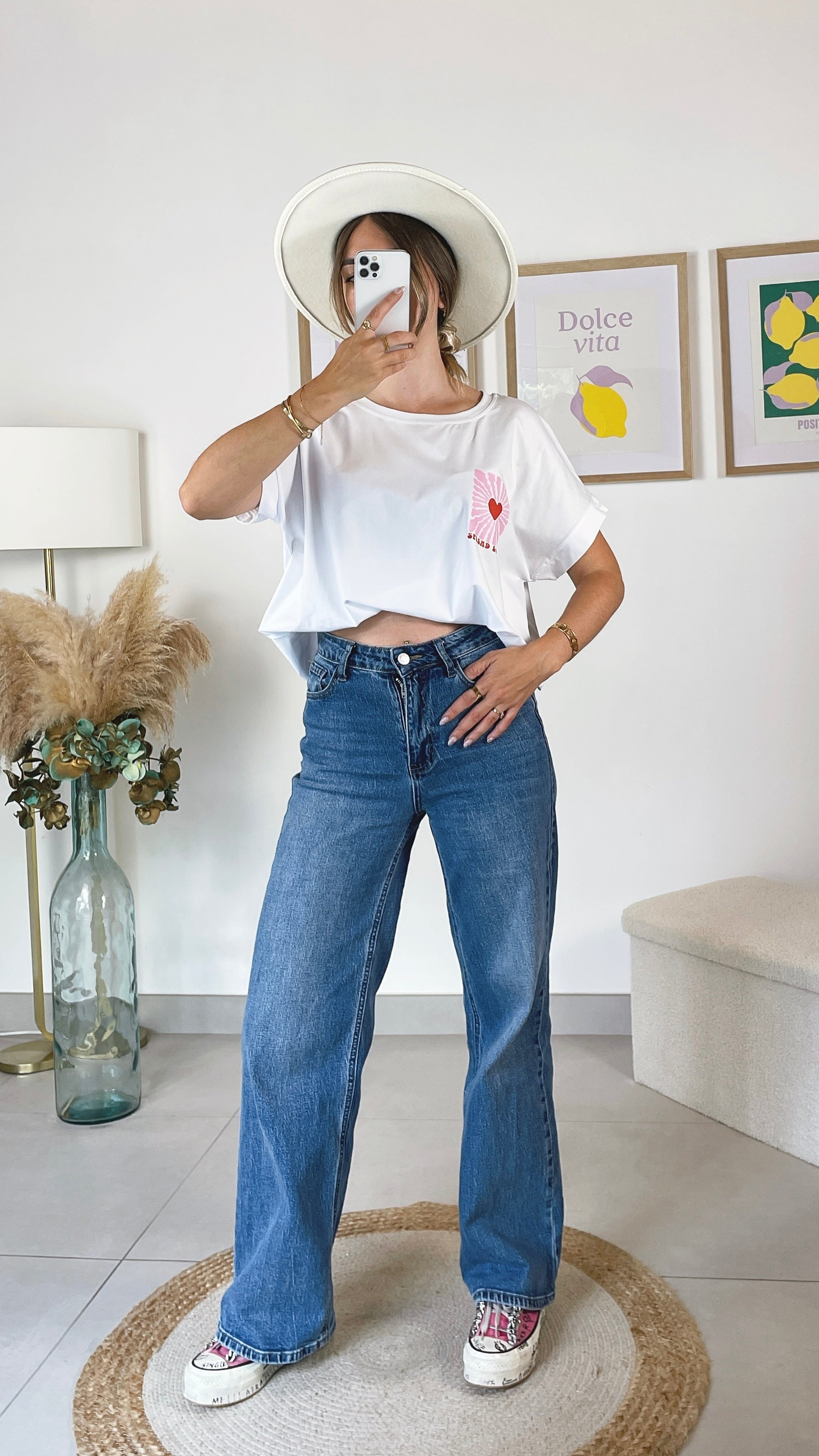 T-shirt Love en coton - tendance imprimé coeur