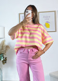 T-shirt Sophia - jaune et rose