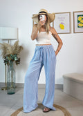 Pantalon Ornella - rayé bleu ciel