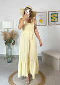 Robe Giulia - rayé blanc et jaune